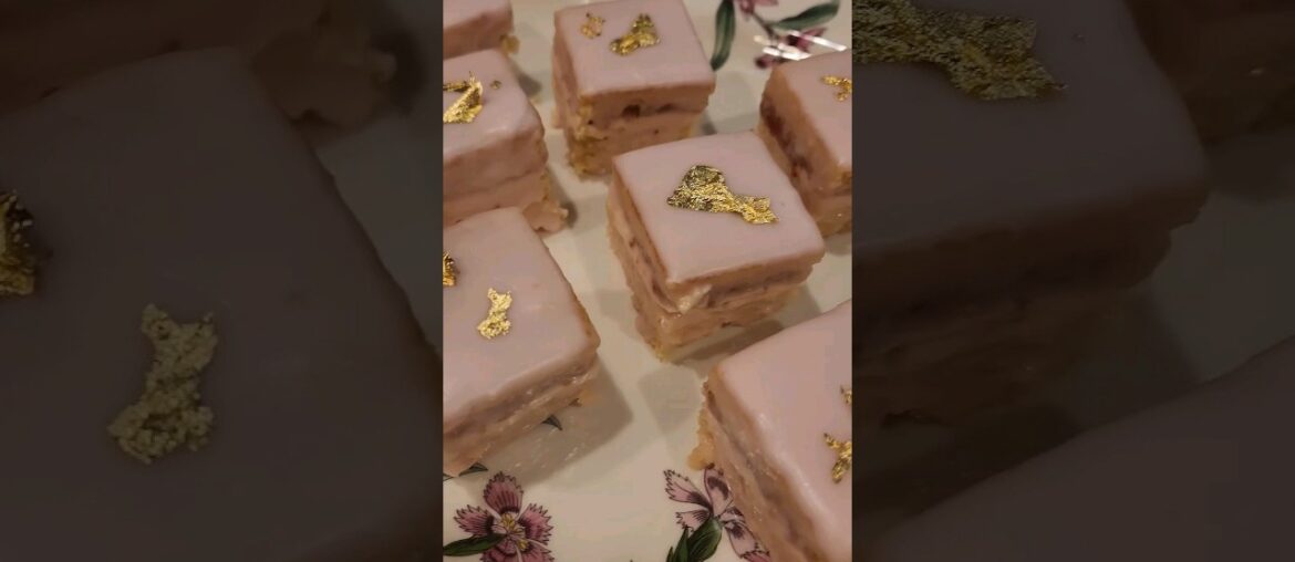 Strawberry Buttercream Petit Four Tea Cakes #cake #dessert #french #recipe #shortvideo #shorts Strawberry Buttercream Petit Four Tea Cakes #cake #dessert #french #recipe #shortvideo #shorts