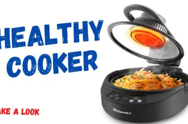 Elite Gourmet EAF4700 Digital 5Qt Air Fryer, Sears, Bakes, Roasts, Top & Bottom Heating