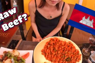 I ate RAW BEEF for the first time in Cambodia! This is how it went down..