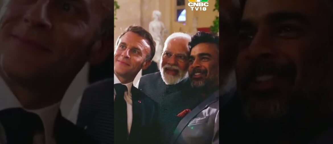 Modi In France: French President Macron, PM Modi & Actor R Madhavan Take A Selfie | CNBC TV18 Modi In France: French President Macron, PM Modi & Actor R Madhavan Take A Selfie | CNBC TV18