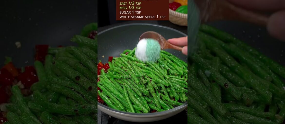 EASY VEGAN STIR-FRIED GREEN BEANS RECIPE #veganrecipes #vegetarian #greenbeans #chinesefood #cooking