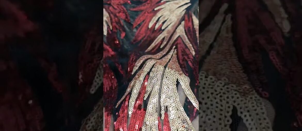 Gold Wine Sequence French Lace