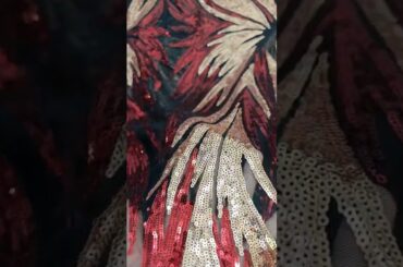 Gold Wine Sequence French Lace