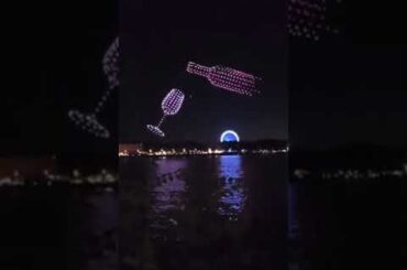 The French city of Bordeaux celebrating wine with 400 drones and this wonderful scene: Cheers
