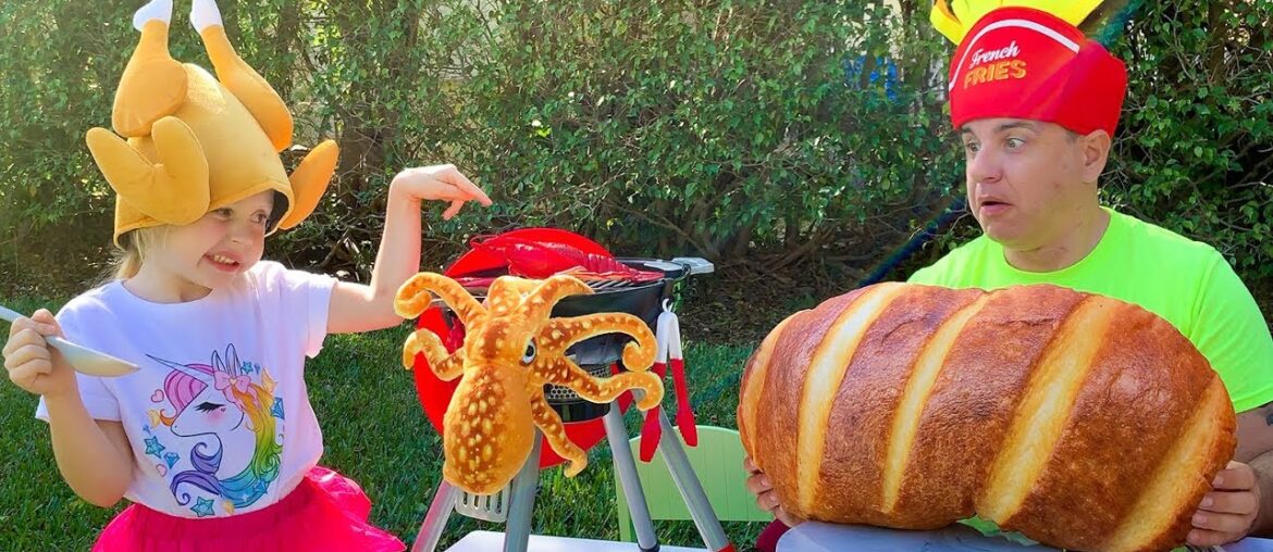 Stacy and Dad play restaurant