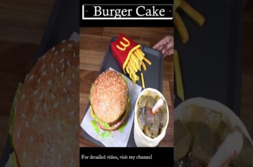 Burger Cake | #shorts | #cake | #themecake | #realisticcake | #burger | #coke | #frenchfries