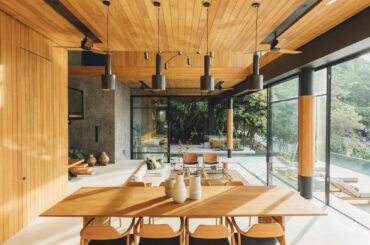 Dining and living room, overlooking balcony with pools to hillside [2000 x 1333] Lombok, Indonesia