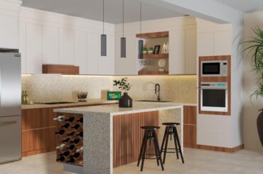 Cedar wood custom-made kitchen. México