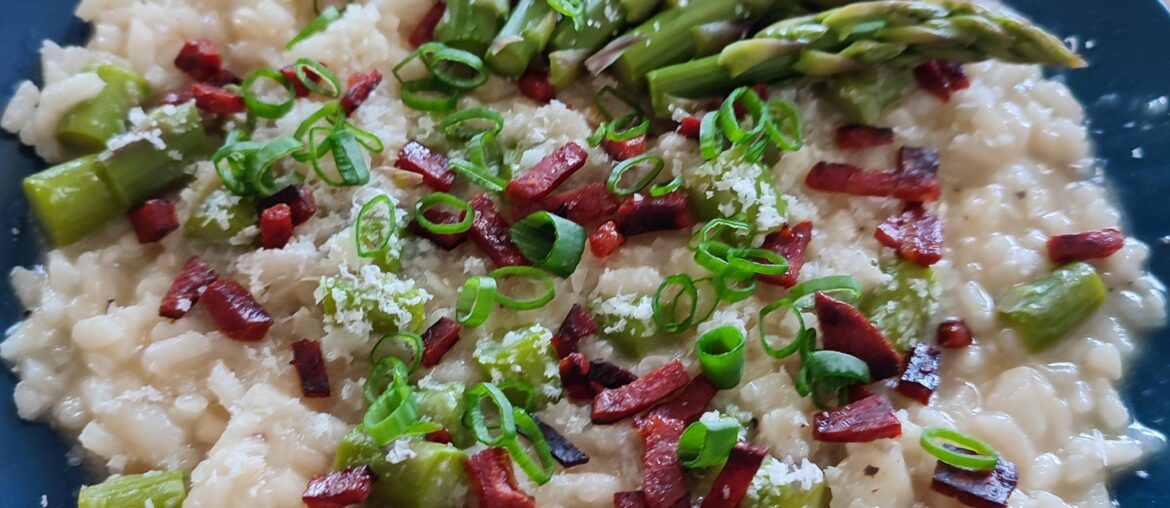 Risotto asperges & chorizo grillé