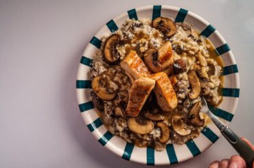 Risotto aux champignons et poulet