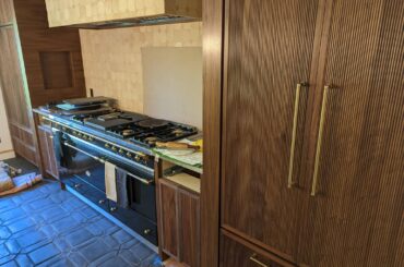 Lacanche 60' range, 36' SUBZERO W/ custom panels