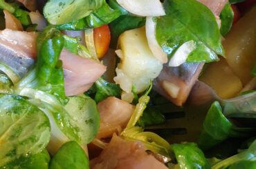 Mâches harengs patates oignons. Bon appétit!