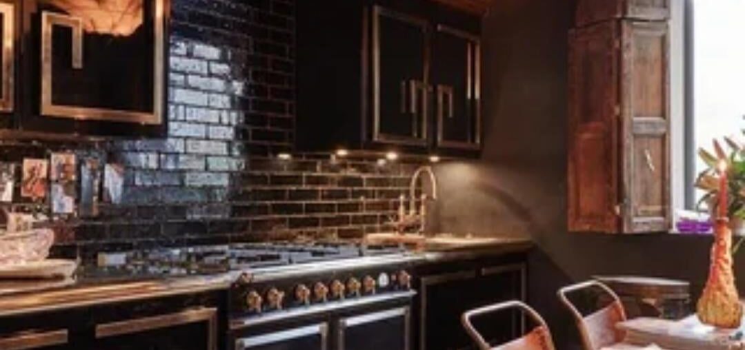 Moody Rustic Kitchen in London. Designed by Sera Hersham Loftus