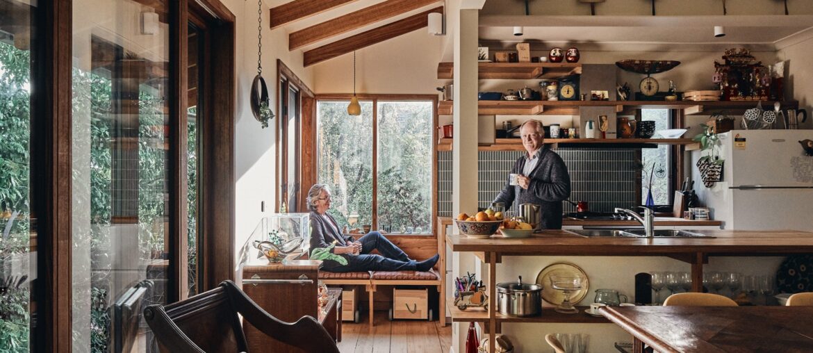 Kitchen and dining space in a renovated century-old cottage in Ivanhoe, Melbourne, Victoria, Australia [2560x1708]