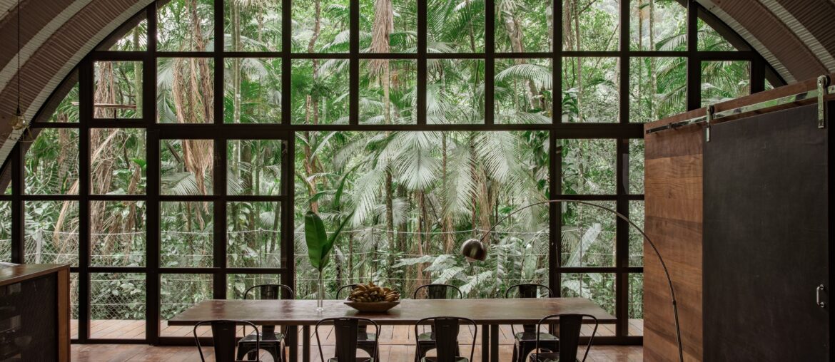 Dining space with tropical forest views, Paraty, state of Rio de Janeiro, Brazil [3240x2160]