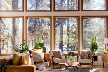 Living room with big windows full of natural light, Bend, Oregon [1440x1800]