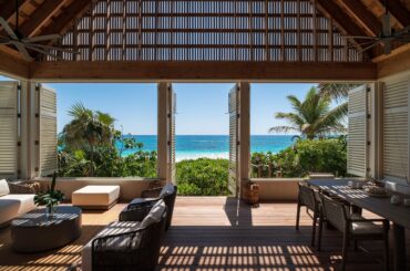 Breezy living space overlooking the Pink Sands Beach on Harbour Island, the Bahamas [2364x1800]