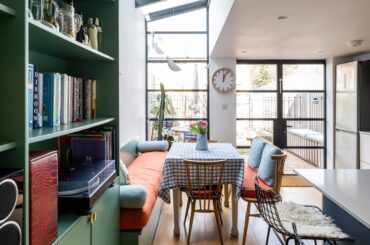 Kitchen and dining extension opening up to the rear garden added to a Victorian cottage, Peckham, Southwark, southeast London, UK [2400x1600]