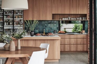 Linear skylight in the kitchen and dining space of a renovated 1970s home, Kew, Melbourne, Victoria, Australia [1333x2000]