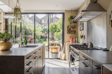 Kitchen with garden views in a five-bedroom Victorian house, Clapton, Hackney, London, UK [2400x1600]