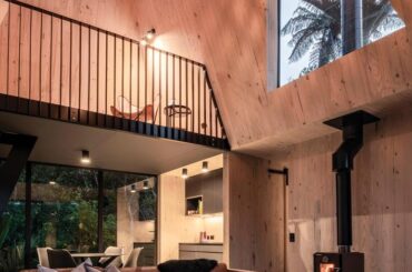 Living Dining and Kitchen in 46 sqm Cabin [707 x 1000] Punakaiki, New Zealand