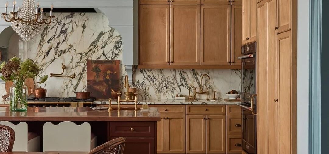 Marble backsplash kitchen with intricate crown molding in a Toronto home, Midtown, Toronto, Ontario, Canada
