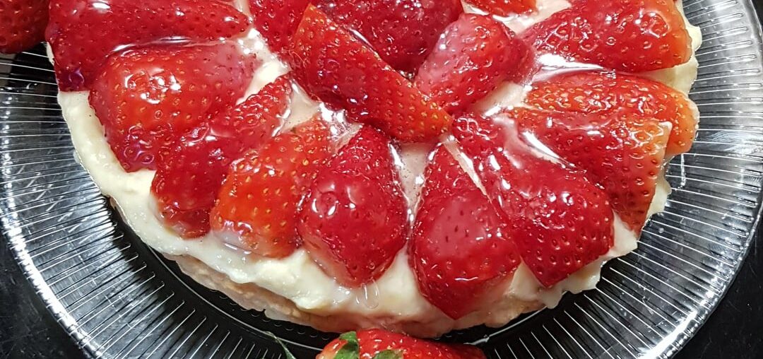 Tarte aux fraises crème pâtissière chocolat blanc