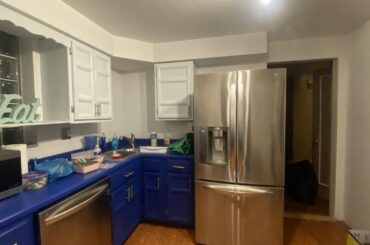 Before and current progress of our kitchen remodel