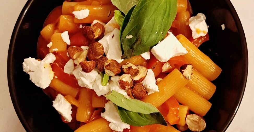 Rigattoni sauce tomate et chèvre 🍝