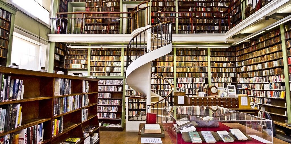 The main room inside Leeds Library, England [2500x1667]
