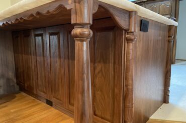 Solid walnut cabinetry I built to match the rest of house.
