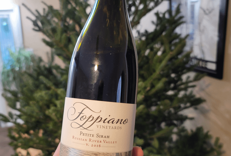 Tree decorating Petite Sirah, merry early Christmas