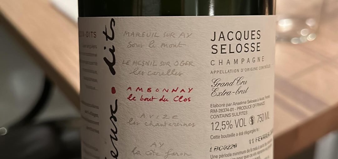 Jacques selosse - lieux Dits - le bout de Clos extra brut