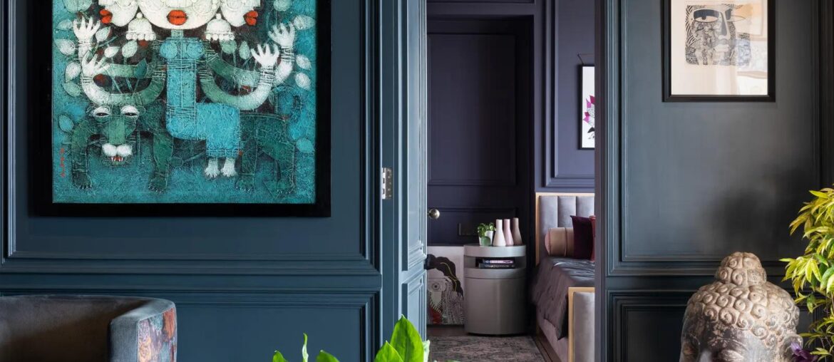 A bold apartment in jewel tone in Mumbai, India. (1600 X 2400 )