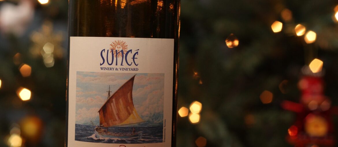 A little merlot by the Christmas tree