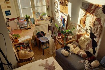My messy, sunny craftroom corner in a tenement apartment in Toruń, Poland [3000x3722]