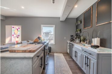 Kitchen in a NJ Chiropractors Office (They do Virtual Cooking Shows for their Clients)