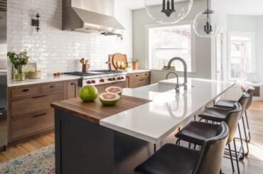 Warmly Modern. A straightforward kitchen remodel checks off every box on the clients' wish list.