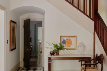 Checkered floor foyer in a renovated 1888 Tudor residence, Rosedale, central Toronto, Canada [1440x1800]
