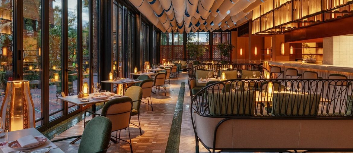 Dinging room at L'Italien par Jean Georges, Mamounia Hotel, Marrakesh [1400x933]