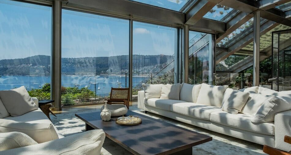 Glass walls and ceiling in villa [950 x 633] Saint Jean Cap Ferrat, Alpes Maritimes, France
