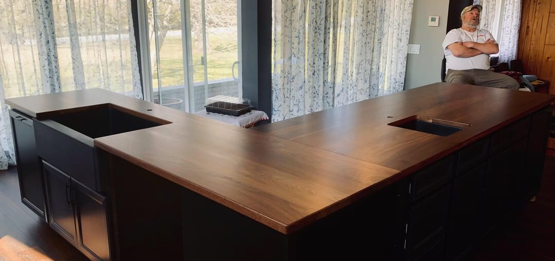 Made some Black Walnut countertops for an L shaped kitchen island