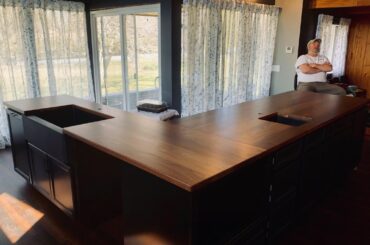 Made some Black Walnut countertops for an L shaped kitchen island