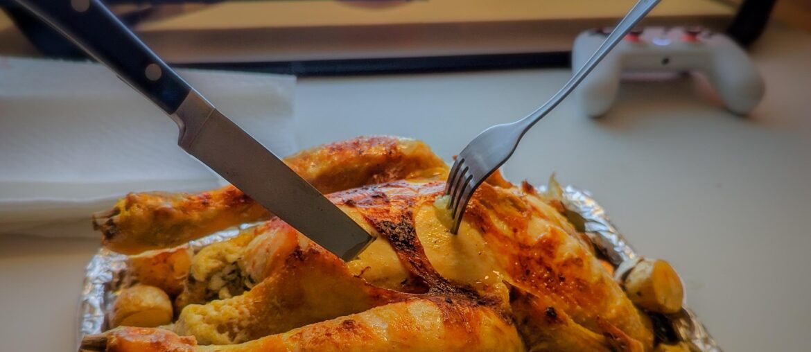 Poulet. Pour moi. M'en fous.