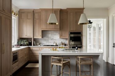 White oak cabinetry kitchen with marble tile backsplash in a Nashville home, Tennessee [6713x4475]