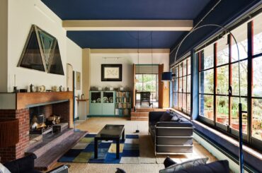 Sitting room in a modern residence designed by Peter Harland in 1935, Penselwood, Somerset, England [1600x1067]