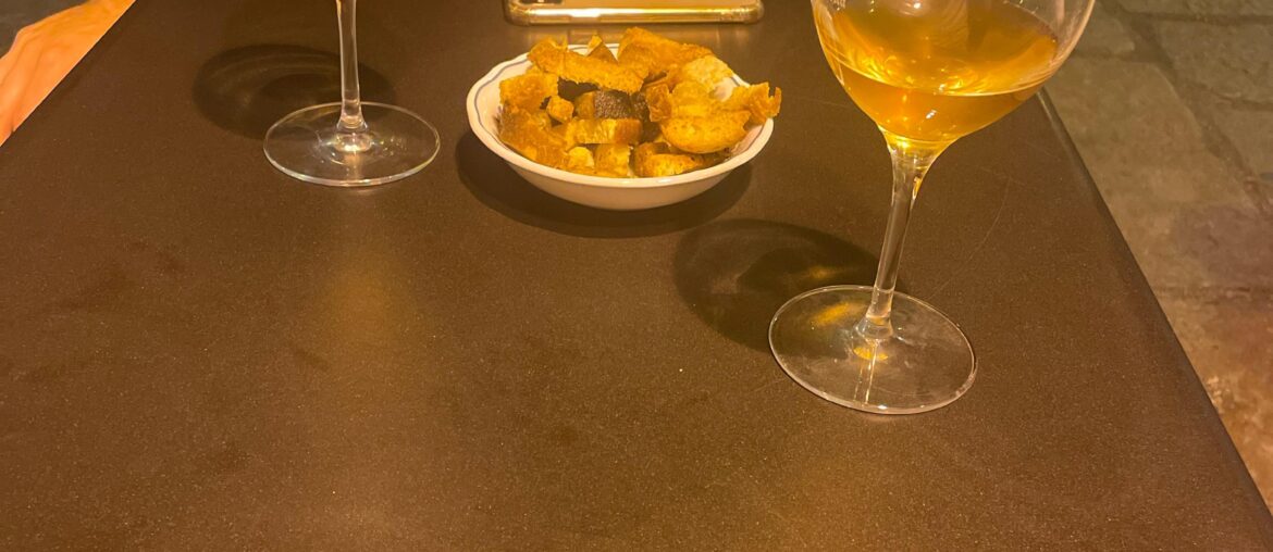 Orange wine in Bologna, Italy