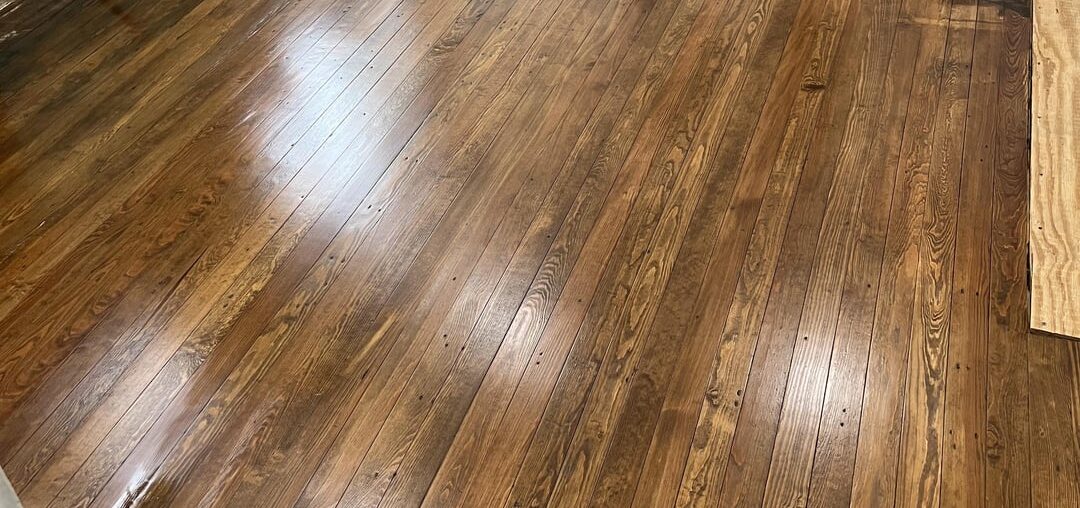 100 year old kitchen wood floors repaired and refinished!