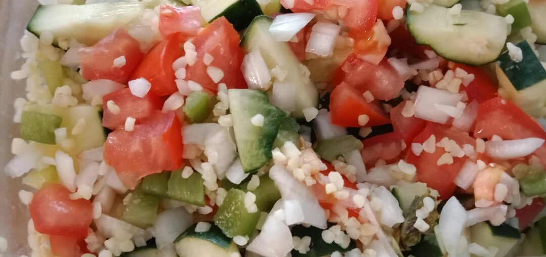 Taboulé boulghour maison et filet de saumon