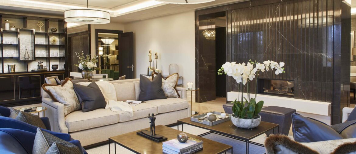 Living room of an apartment in the prestigious Chelsea Barracks in London, by Taylor Howes Design Studio [3000x2000]